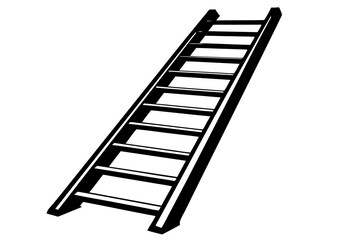 Ladder silhouette vector illustration, Ladder vector logo. ladder Flat icon
