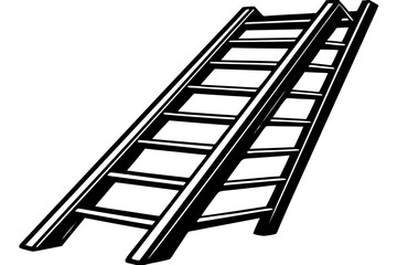 Ladder silhouette vector illustration, Ladder vector logo. ladder Flat icon
