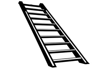 Ladder silhouette vector illustration, Ladder vector logo. ladder Flat icon
