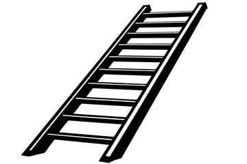 Ladder silhouette vector illustration, Ladder vector logo. ladder Flat icon
