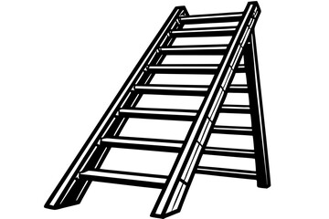 Ladder silhouette vector illustration, Ladder vector logo. ladder Flat icon
