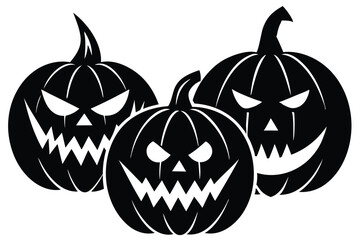scary jack o lantern pumpkins with different vector illustration  