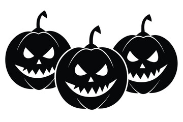 scary jack o lantern pumpkins with different vector illustration  