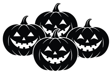 scary jack o lantern pumpkins with different vector illustration  