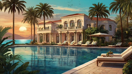 Fototapeta premium pool in hotel
