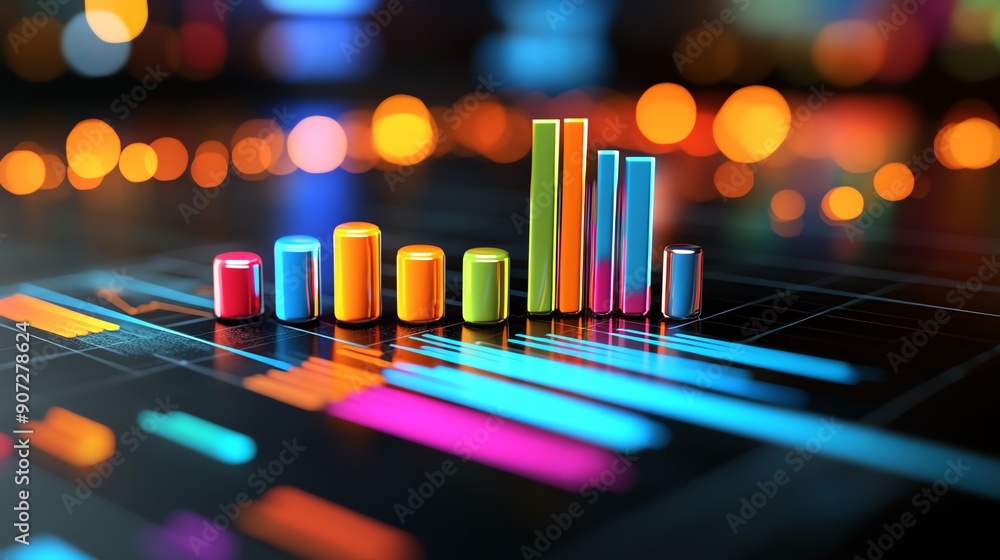 Poster closeup of a graph showing yearoveryear performance in the annual report, performance graph, histori