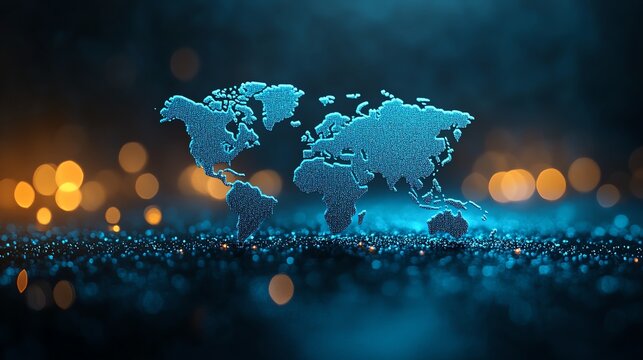 Closeup of a map showing global operations and expansions in the annual report, global operations, geographic presence