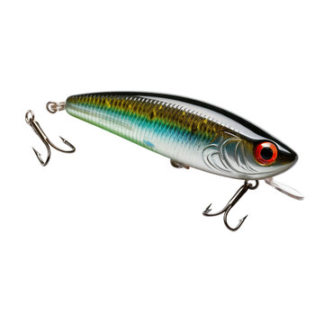 Realistic Fishing Lure With Hooks Isolated On Transparent Background