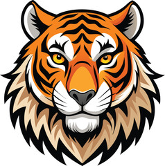 Tiger Head Vector Art Illustration. Generative AI