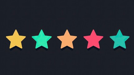 Stars customer product rating review flat icon for apps and websites