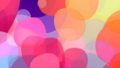 A background with overlapping, translucent shapes in a spectrum of bright, contrasting colors, creating an engaging abstract design. Multiple variations available 