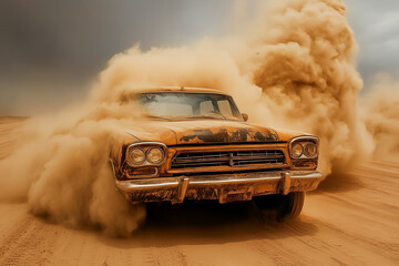 car in the desert version mad max - Generative AI