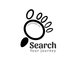 abstract foot search journey track logo design template