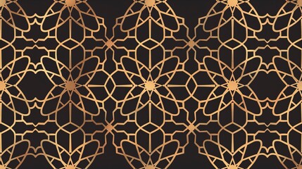 Flat seamless arabic geometric ornament outline pattern