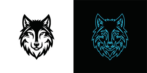 wolf mascot design of the head of arctic wolf. Vector wolf's head as a design element  © Avra