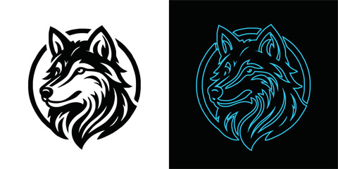 wolf mascot design of the head of arctic wolf. Vector wolf's head as a design element	