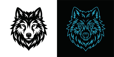 wolf mascot design of the head of arctic wolf. Vector wolf's head as a design element	