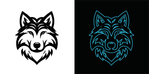 wolf mascot design of the head of arctic wolf. Vector wolf's head as a design element	
