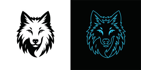 wolf mascot design of the head of arctic wolf. Vector wolf's head as a design element	
