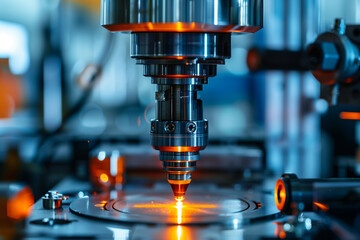 Close-up of a technologically advanced machine being calibrated