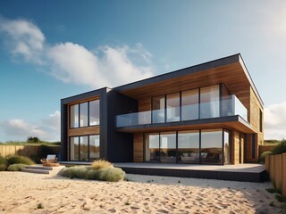 modern house on the beach