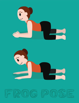 Yoga Frog Pose Mandukasana Cartoon Vector Illustration