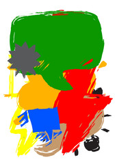 Cool Graffiti speech bubble background. Messaging sign street art decoration, Discussion icon performed in urban painting style.a