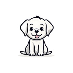 Fototapeta premium Cute Dog Illustration On White Background