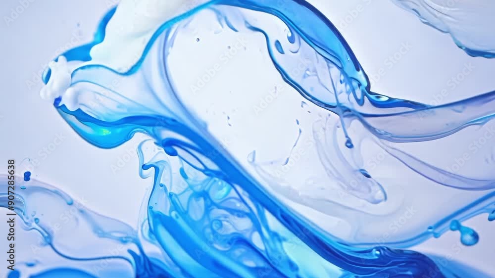 Poster vibrant blue colors intertwine gracefully, creating mesmerizing patterns. the backdrop enhances the 