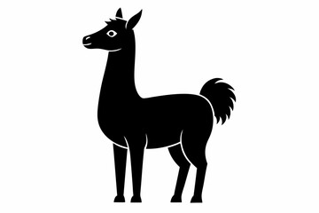 Black Alpaca Silhouette Vector, lama silhouette