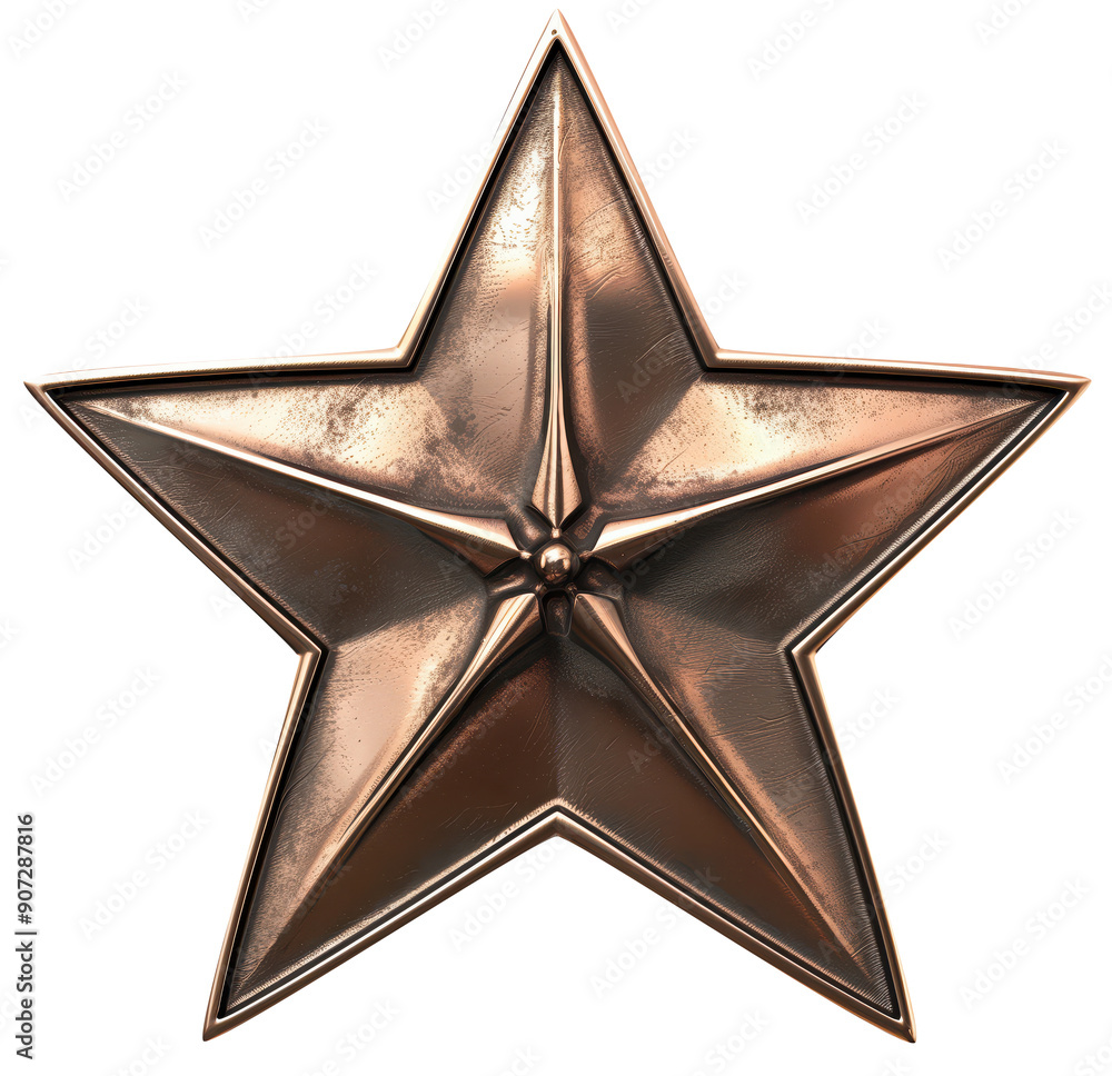 Canvas Prints bronze five-pointed star on a transparent background. png file.