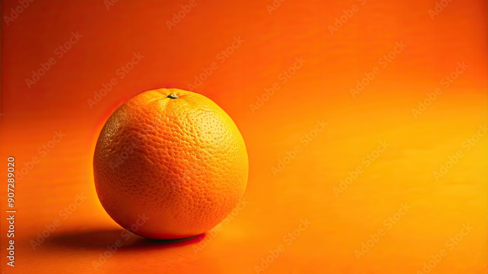 Sticker juicy orange on orange background, juicy, orange, fruit, vibrant, fresh, citrus, healthy, vitamin c,