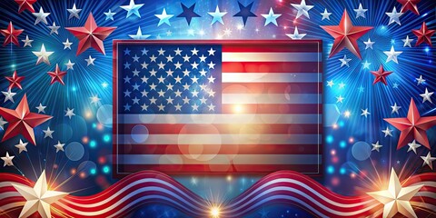 National Night Out concept with patriotic background, typography, and shapes , community, neighborhood, event, celebration