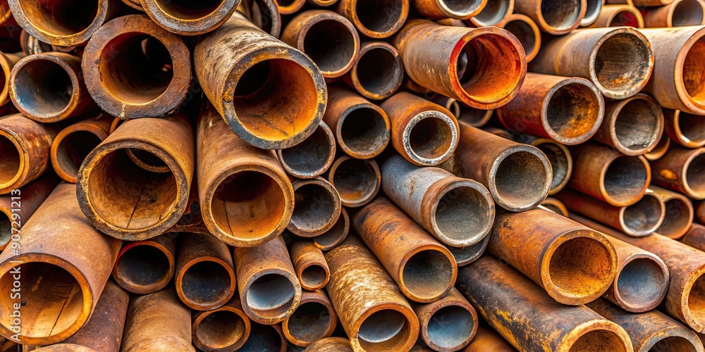 Poster Background of rusty and aged pipes , pipes, rusty, aged, background, industrial, metal, texture, old