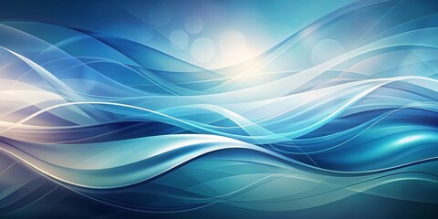 Obraz premium Stunning abstract backdrop featuring merging shapes harmoniously fading into a soothing blue ombre, evoking elegance and sophistication for any design or visual project.