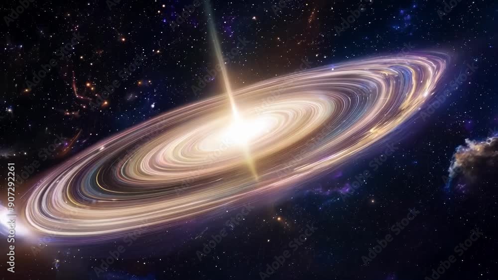 Poster a stunning view of galactic s colliding and distorting in a celestial ballet.
