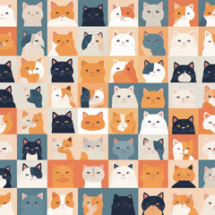 seamless pattern with cartoon animals