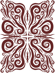 kaleidoscope doodle art with black lines 
 filling the paper. Creative abstract vector illustration suitable for wallpaper, drawing books, tattoo, ceramic tile texture, covers. Isolated on white