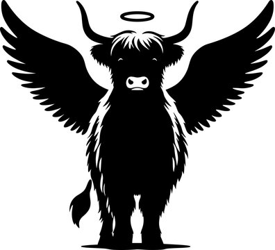 recommend clip art: Highland Cow with Angel Wings