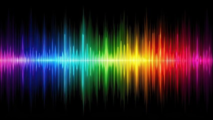 Stock photo of colorful audio wave spectrum representing music sound waves, audio, wave, spectrum, music