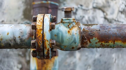 Leaking Rusty Water Pipe Highlighting Aging Infrastructure and Plumbing Issues