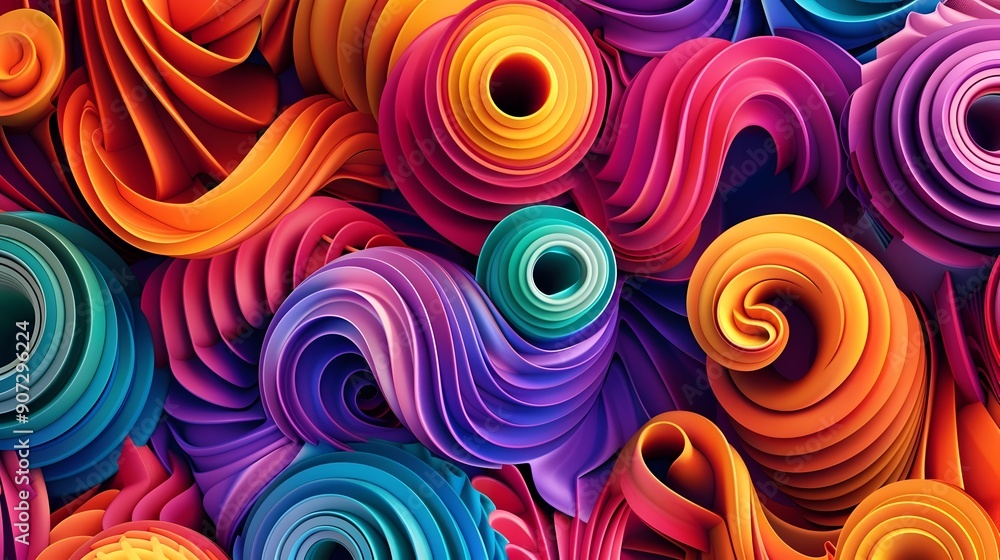 Poster intricate vibrant number patterns showcasing mathematical beauty and abstract design
