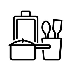 Obraz premium Vector black line icon for Housewares