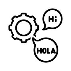 Vector black line icon for Language preference