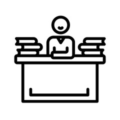 Vector black line icon for Bookkeeping