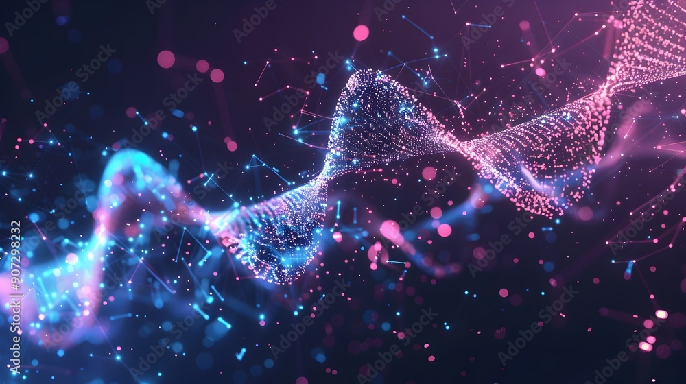 Aufkleber digital transformation of genetic code visualization in modern genomic sequencing