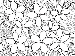 Obraz premium Creative Flower Outline Vector Art
