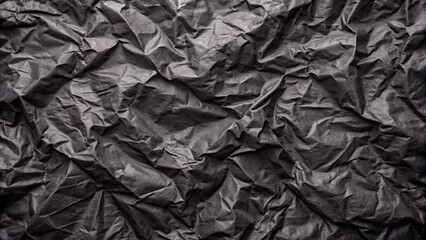 Black crumpled paper texture suitable for backgrounds or design elements, paper, crumpled, texture, black, background