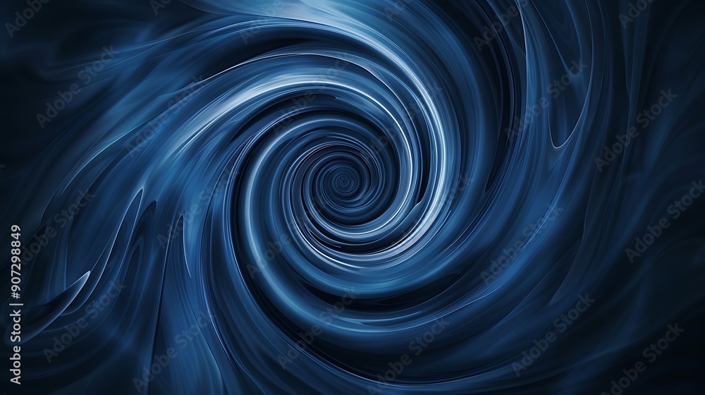 Poster swirling vortex of blue, creating an abstract and mesmerizing effect. the deep blue hues and dynamic