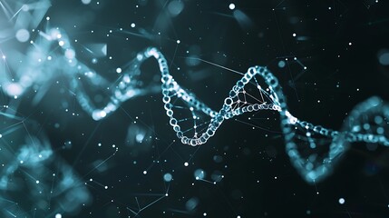 3D Abstract Representation of a DNA helix, depicting the intricate structure of genetic material. The image evokes concepts of science, genetics, and the building blocks of life.